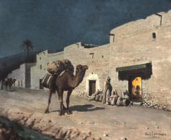 Paul Lazerdes - Paisagem Oriental com Camelo
