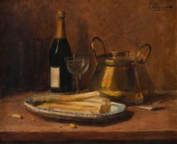 Pedro Alexandrino - Vinho, Taça e Aspargos