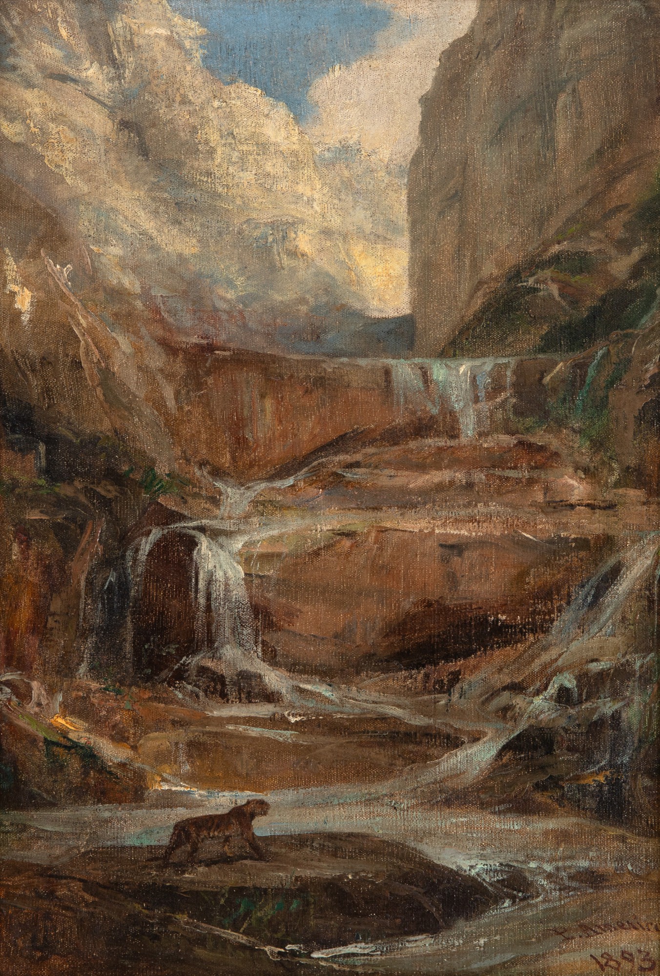 Pedro Américo - Landscape With Waterfall