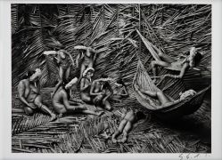 Sebastião Salgado - Mulheres Zo&lsquo;é Pintando Seus Corpos Com Urucum (Bixa orellana)