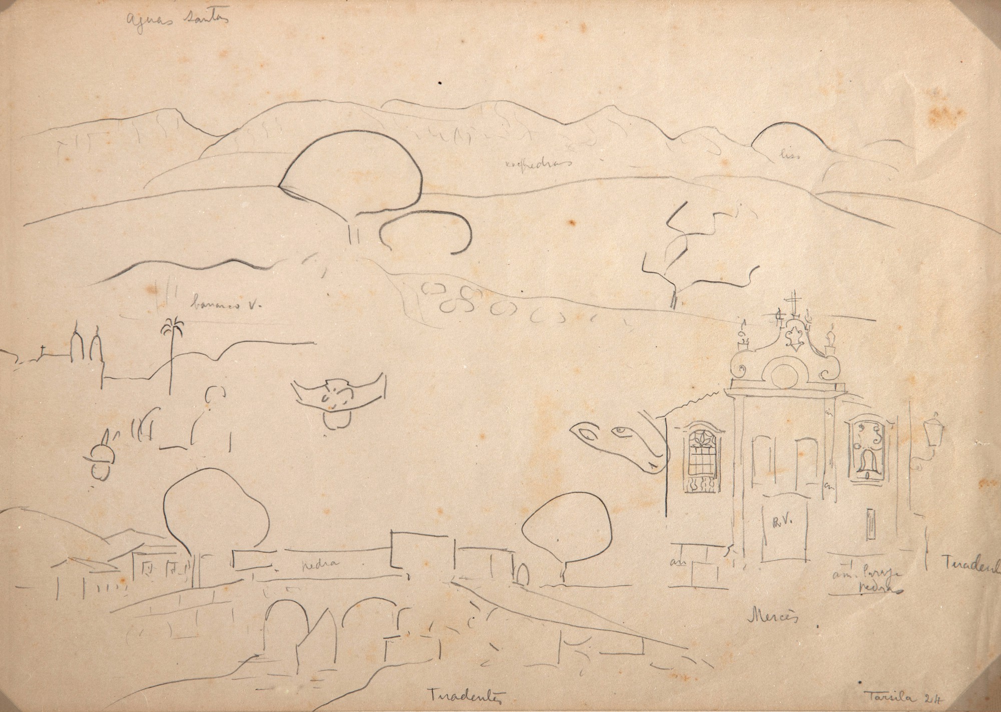 Tarsila do Amaral - Paisagem de Tiradentes Com Dois Panoramas de Igreja