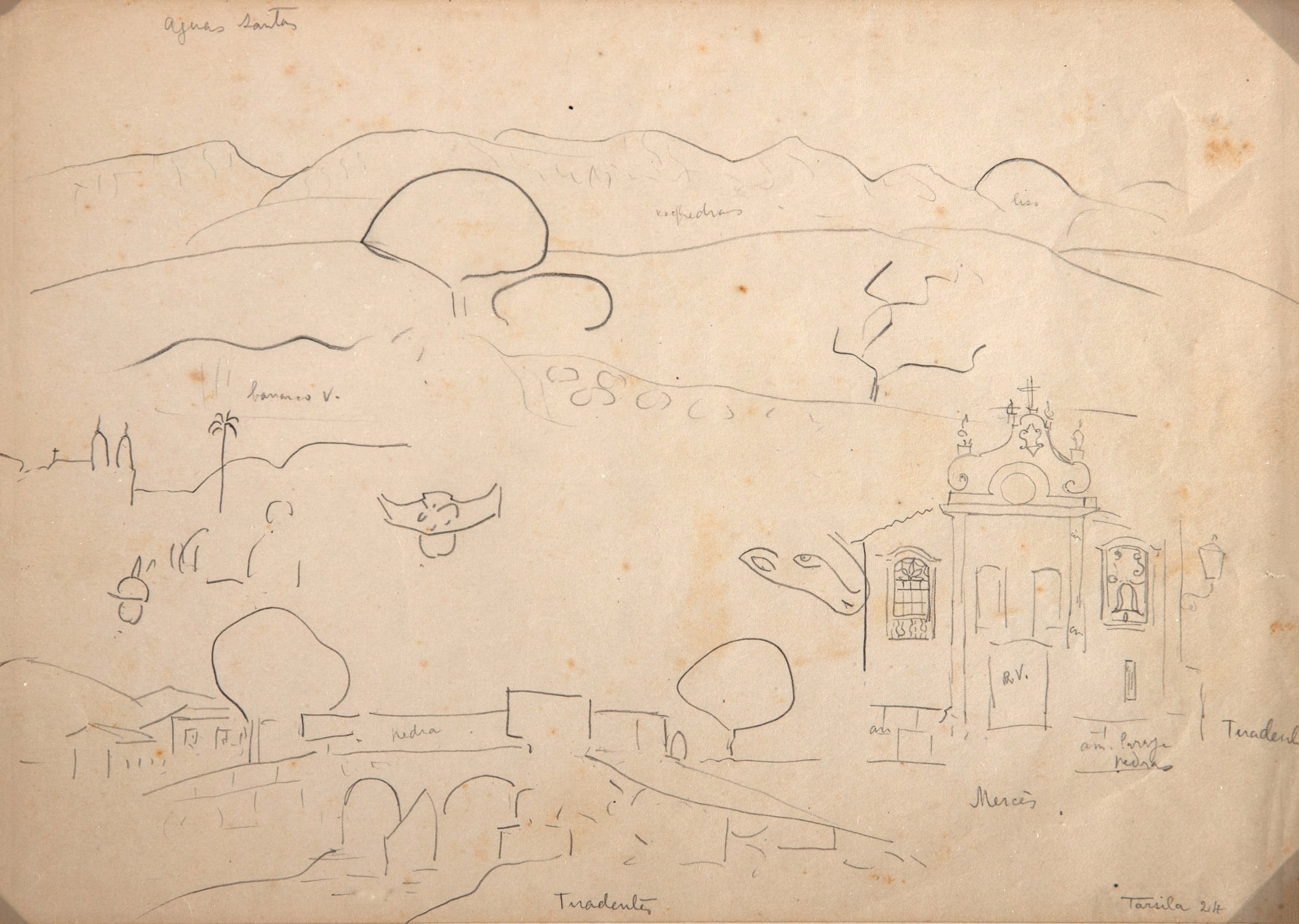 Tarsila do Amaral - Tiradentes Landscape With Two Church Panoramas
