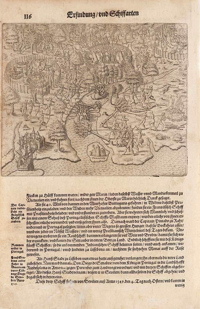 Theodore De Bry - CIDADE DE SALVADOR COM A ILHA DE ITAMARACA