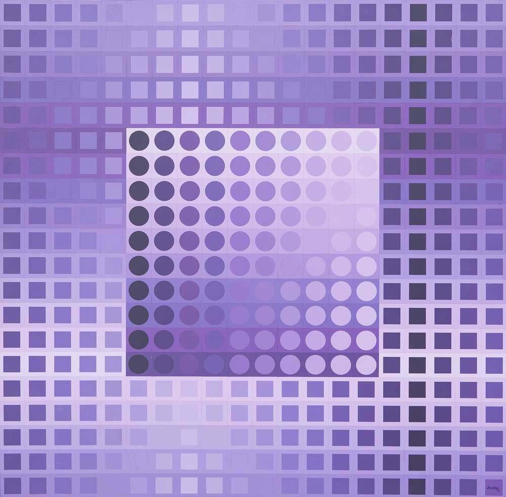 Victor Vasarely - Monocrome Violet