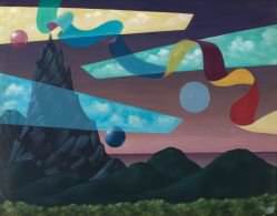 Walter Lewy - Composição com Montanhas, Esferas e Céu Vislumbrado