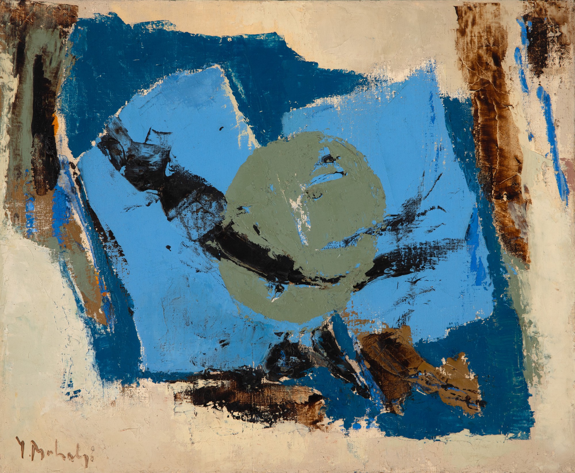 Yolanda Mohalyi - White And Blue Composition